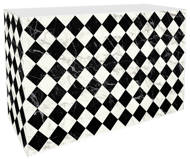 Art Series Service Bar - Diamond Marble Black